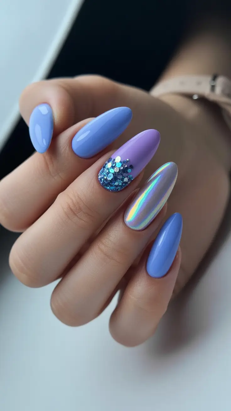 Best Blue Nails Winter 2025 2026 Arctic Dream Glow