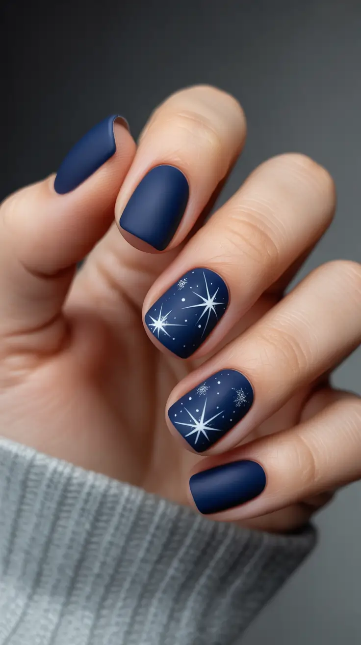 Best Dark Nail Colors Winter 2025 2026 Midnight Sky Minimalism