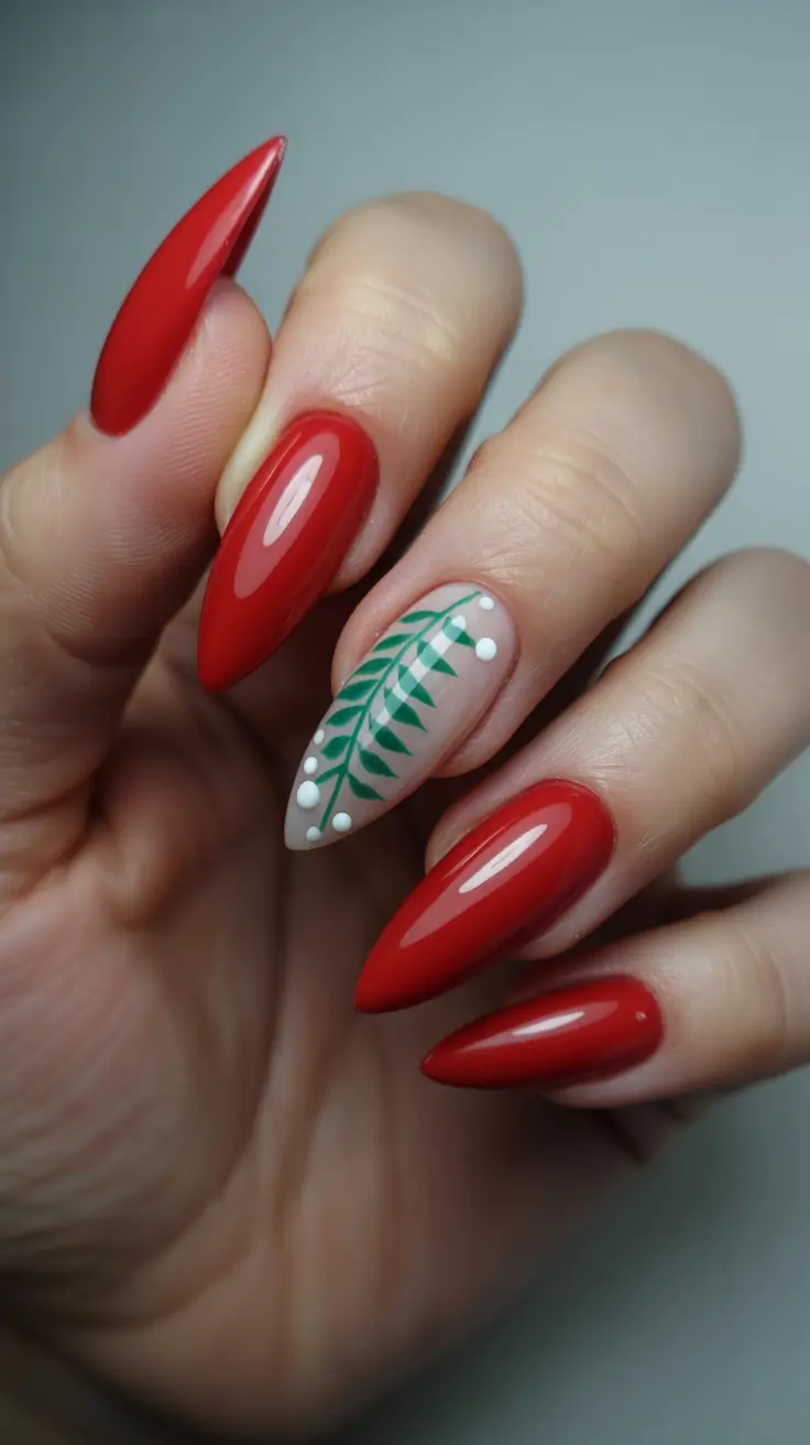 Best Dark Nail Colors Winter 2025 2026 Classic Crimson with Evergreen Accent