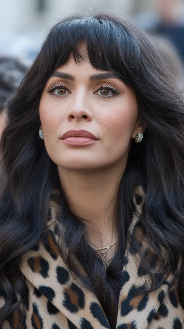 Dark Winter Hair Color 2025-2026 Soft Bangs & Midnight Volume