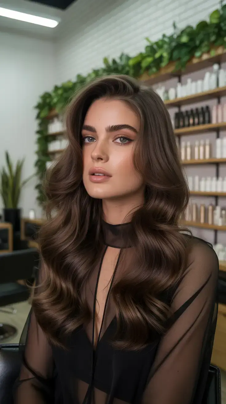 Dark Winter Hair Color 2025-2026 Velvet Mocha Curls