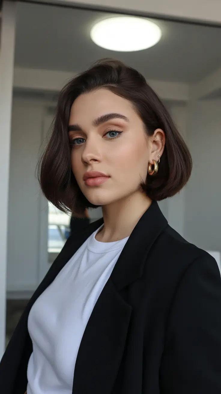 Dark Winter Hair Color 2025-2026 Modern Chestnut Bob