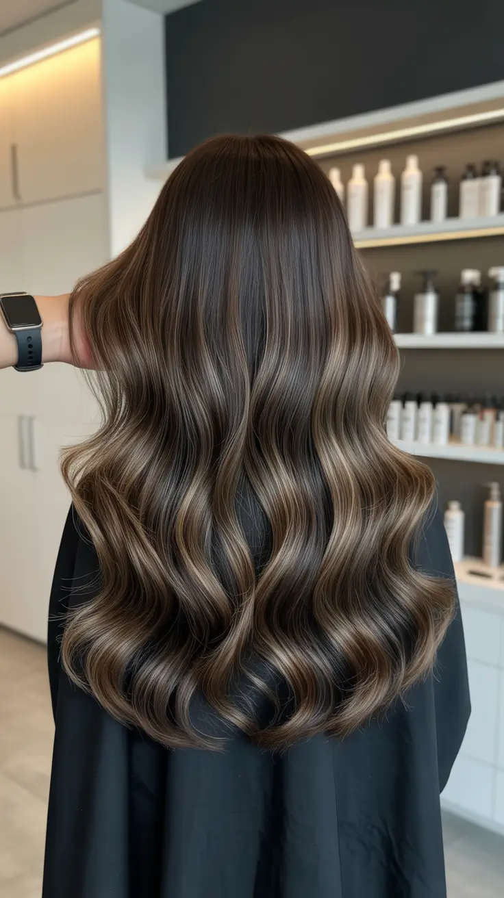 Dark Winter Hair Color 2025-2026 Cool Brunette Balayage