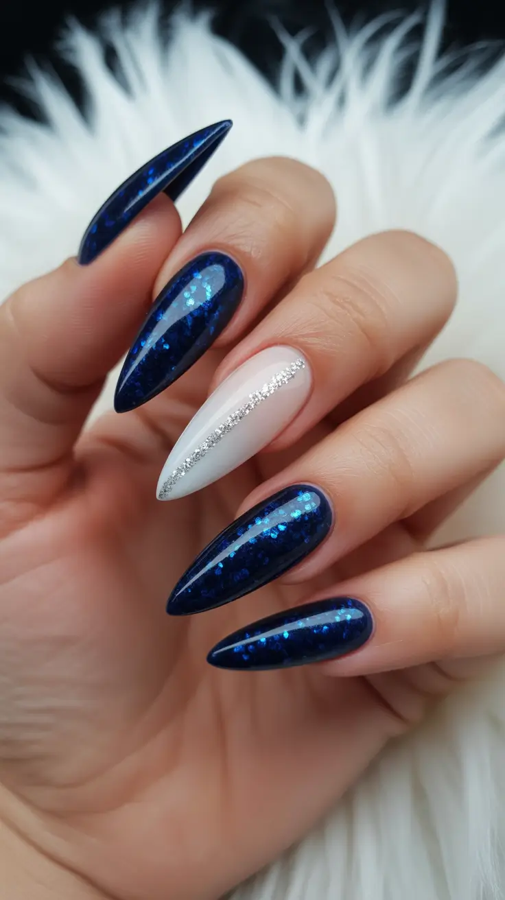dark-winter-nails-2025-2026 Starry Indigo Spark