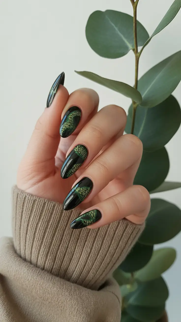 dark-winter-nails-2025-2026 Emerald Whisper