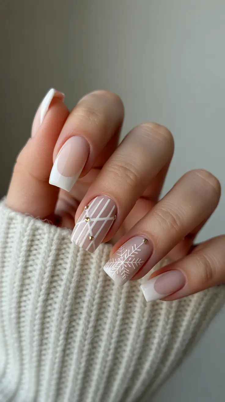 simple winter nails 2025-2026 Winter Geometry