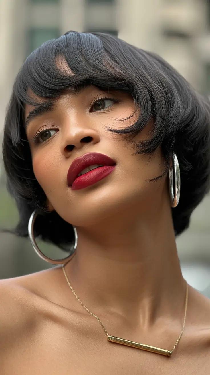 hair colors for soft winter 2025-2026 Retro Short Cut with Volume