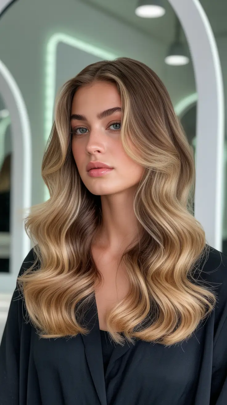 hair colors for soft winter 2025-2026 Golden Beige Balayage