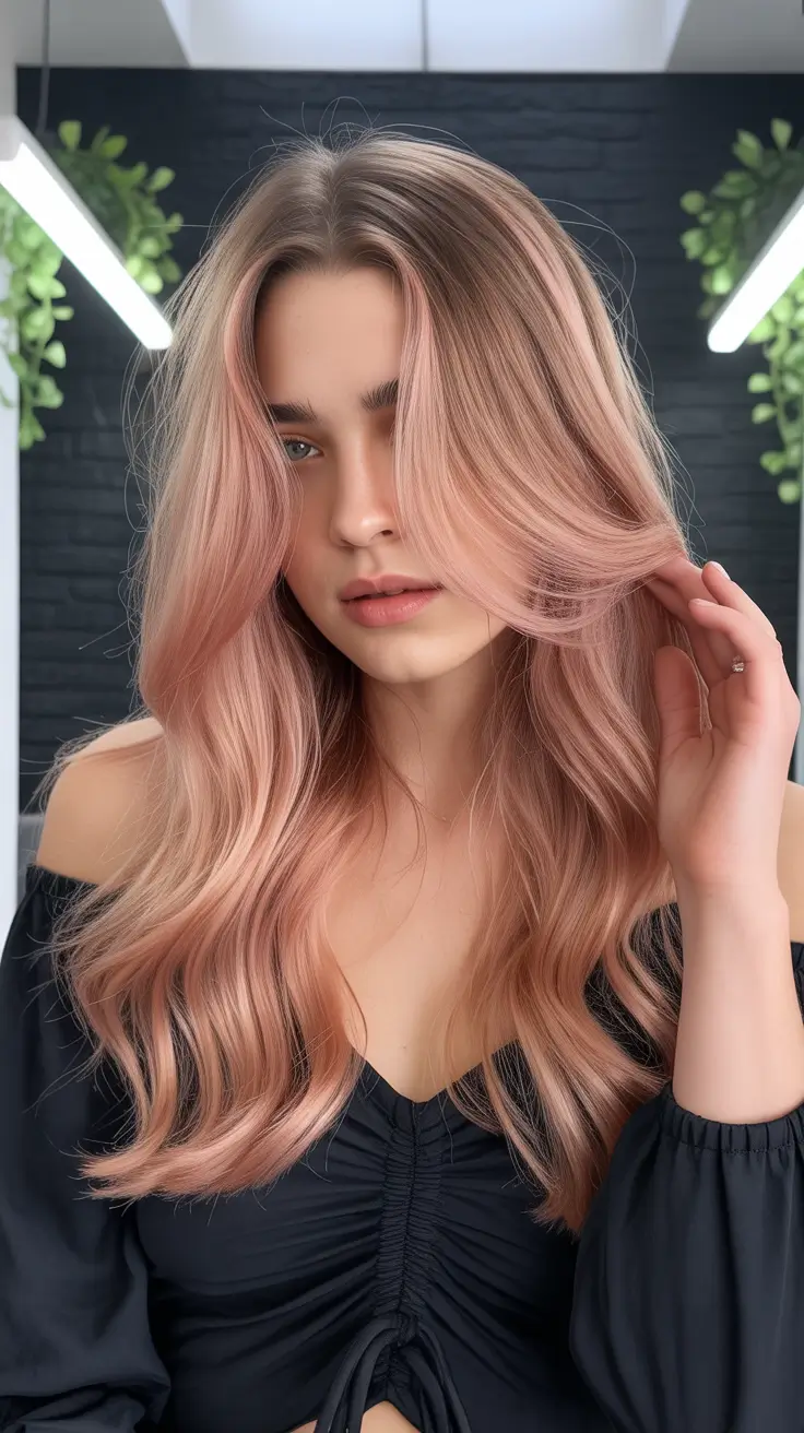 hair colors for soft winter 2025-2026 Dusty Pink Glow