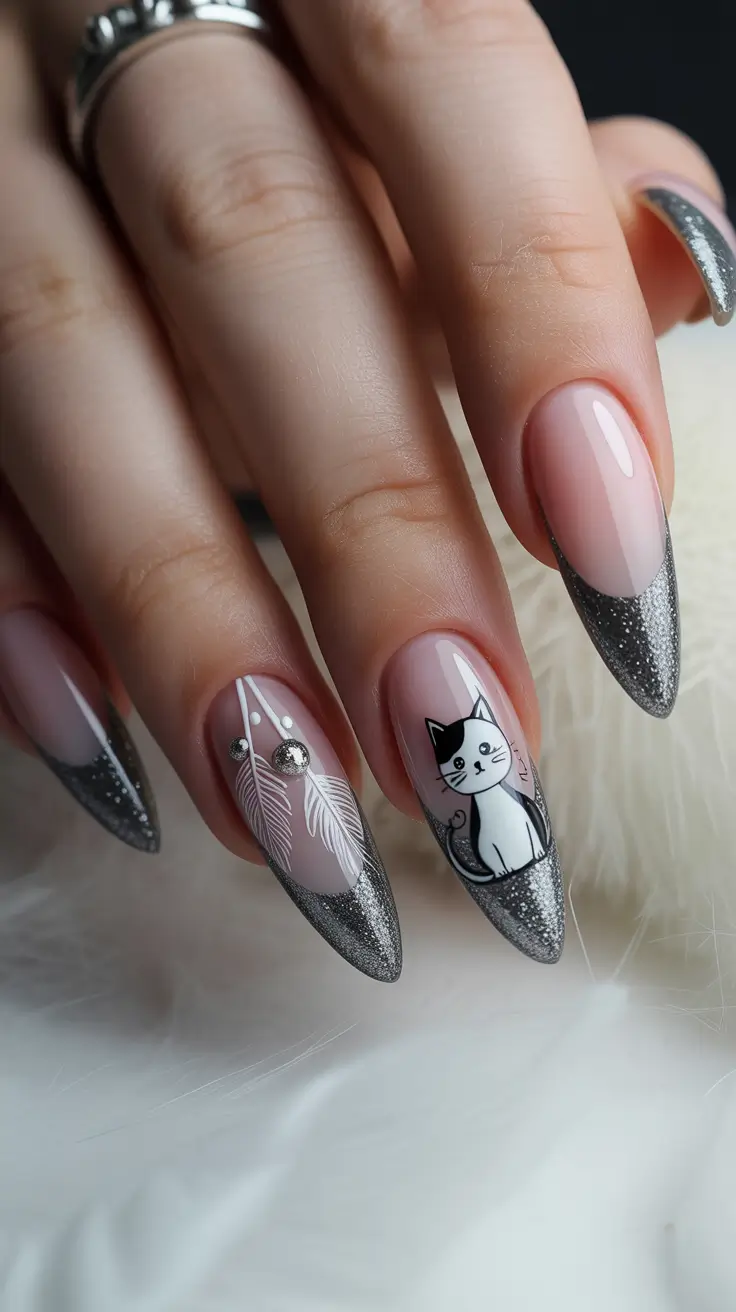 Best Winter Nail Colors Ideas 2025–2026 Silver Cat Whimsy