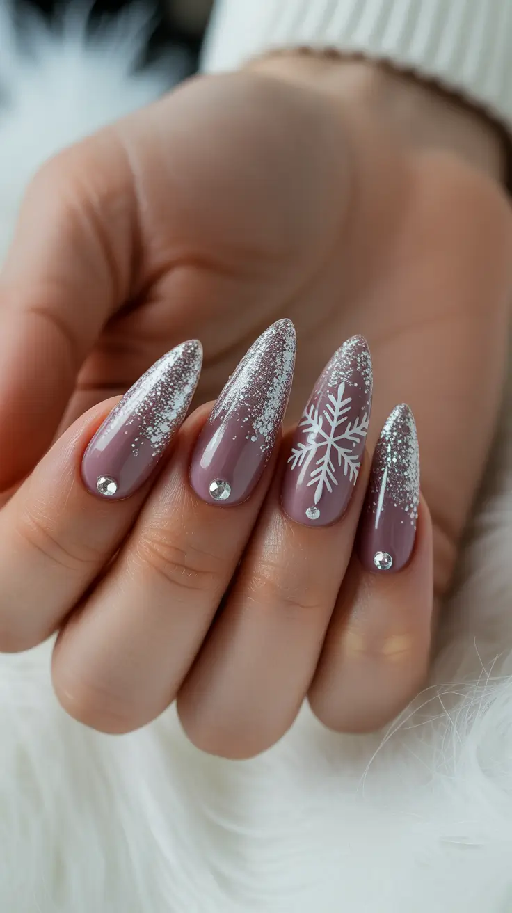 Best Winter Nail Colors Ideas 2025–2026 Mauve Snow Glow
