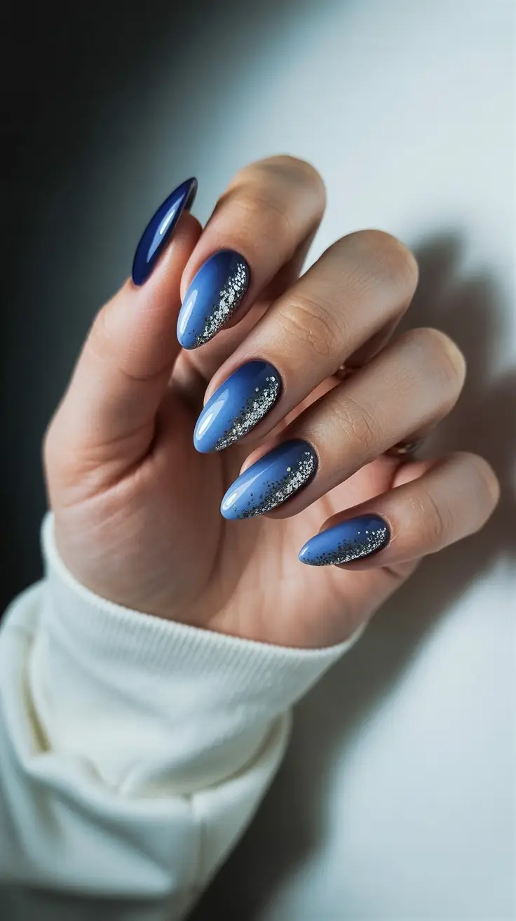 Best Winter Nail Colors 2025–2026 Midnight Blue Frost