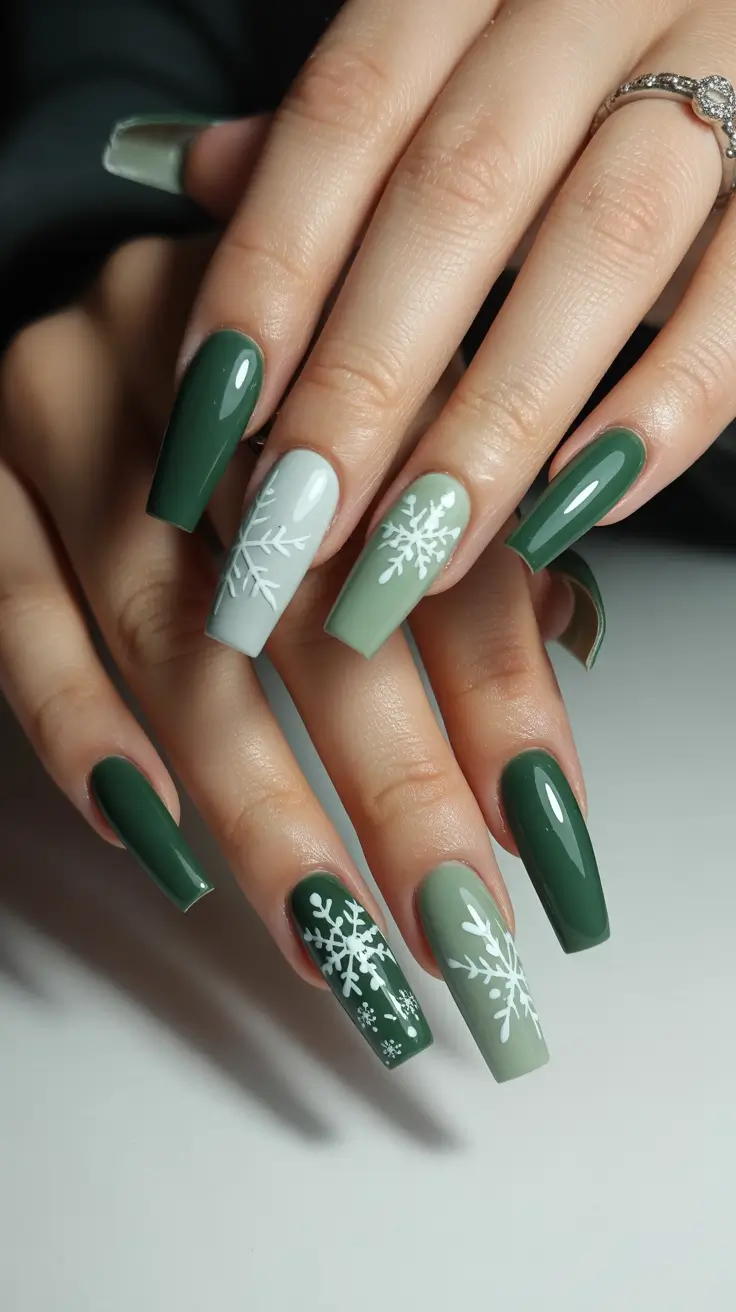 Best Winter Nail Colors 2025–2026 Evergreen Snowflakes