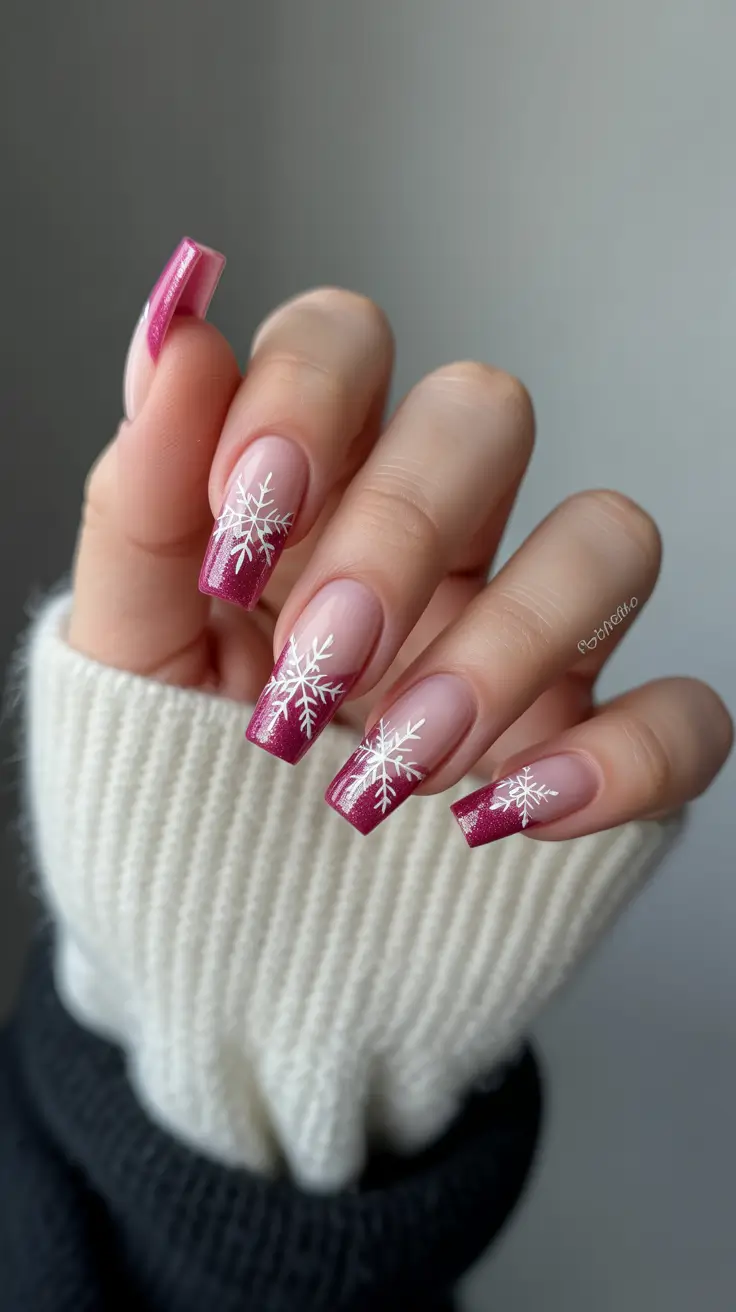 Best Winter Nail Colors 2025–2026 Frosted Cranberry Tips
