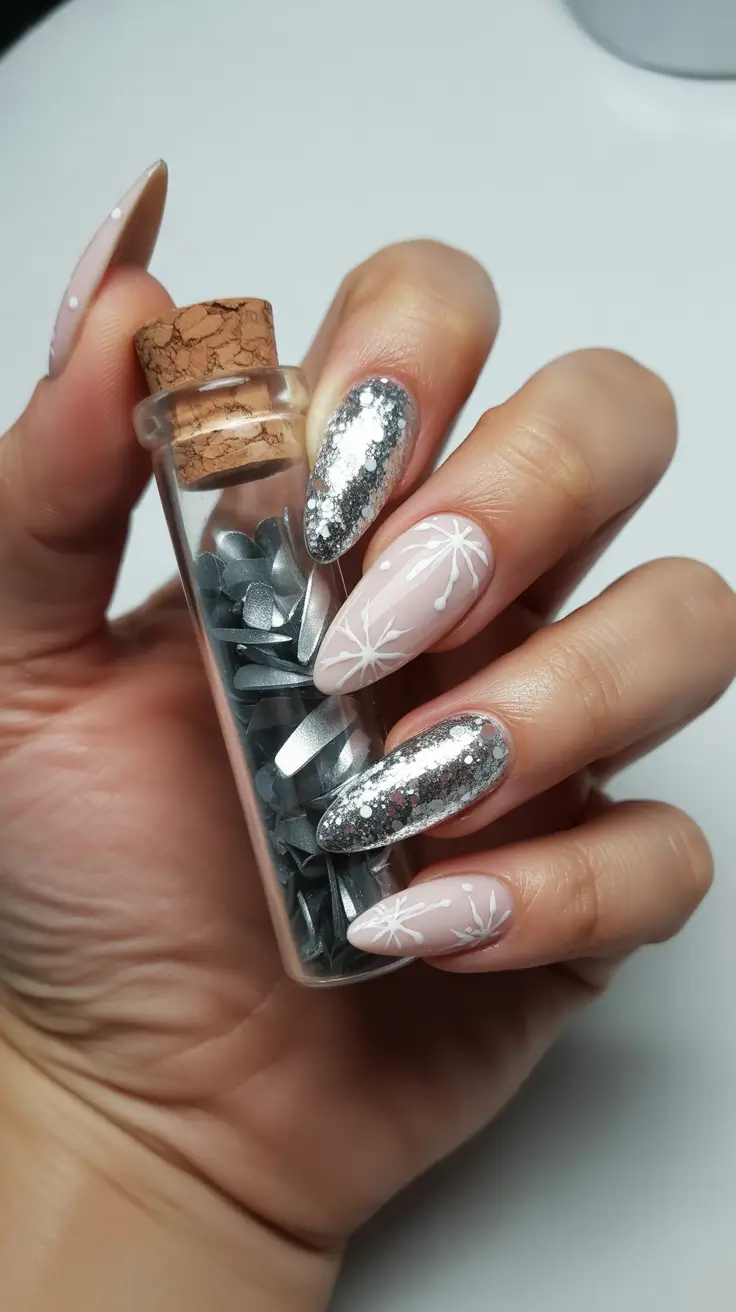 Best Winter Nail Colors 2025–2026 Silver Frost Charm