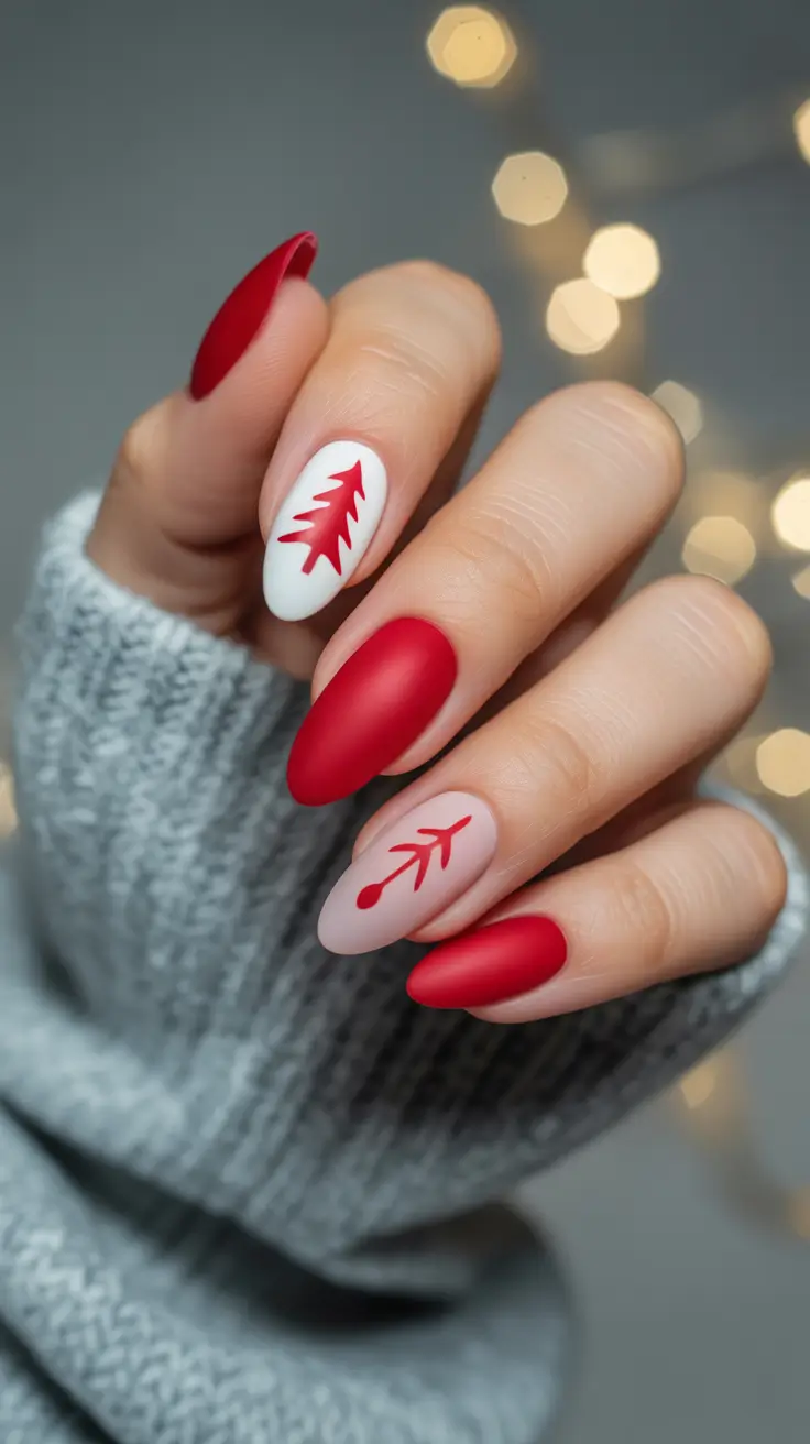 Best Winter Nail Colors 2025–2026 Matte Scarlet Minimalism