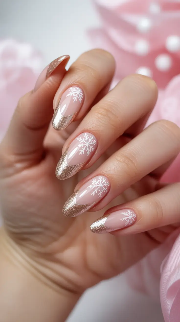 Best Winter Nail Colors Ideas 2025–2026 Golden Frost French