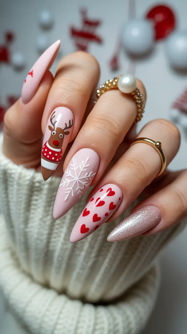 Best Winter Nail Colors Ideas 2025–2026 Reindeer Hearts & Holiday Cheer