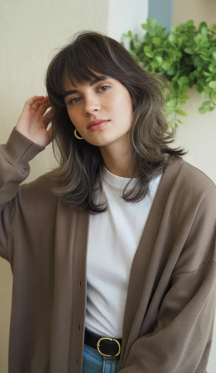 winter hair colors for brunettes 2025-2026 Textured Brunette Shag