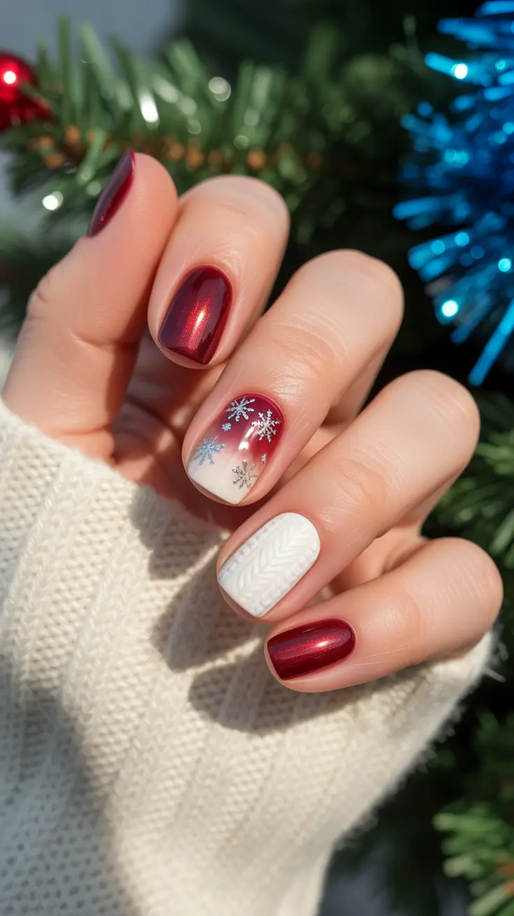 Burgundy Nail Colors for Winter 2025-2026 Velvet Snowfall Burgundy
