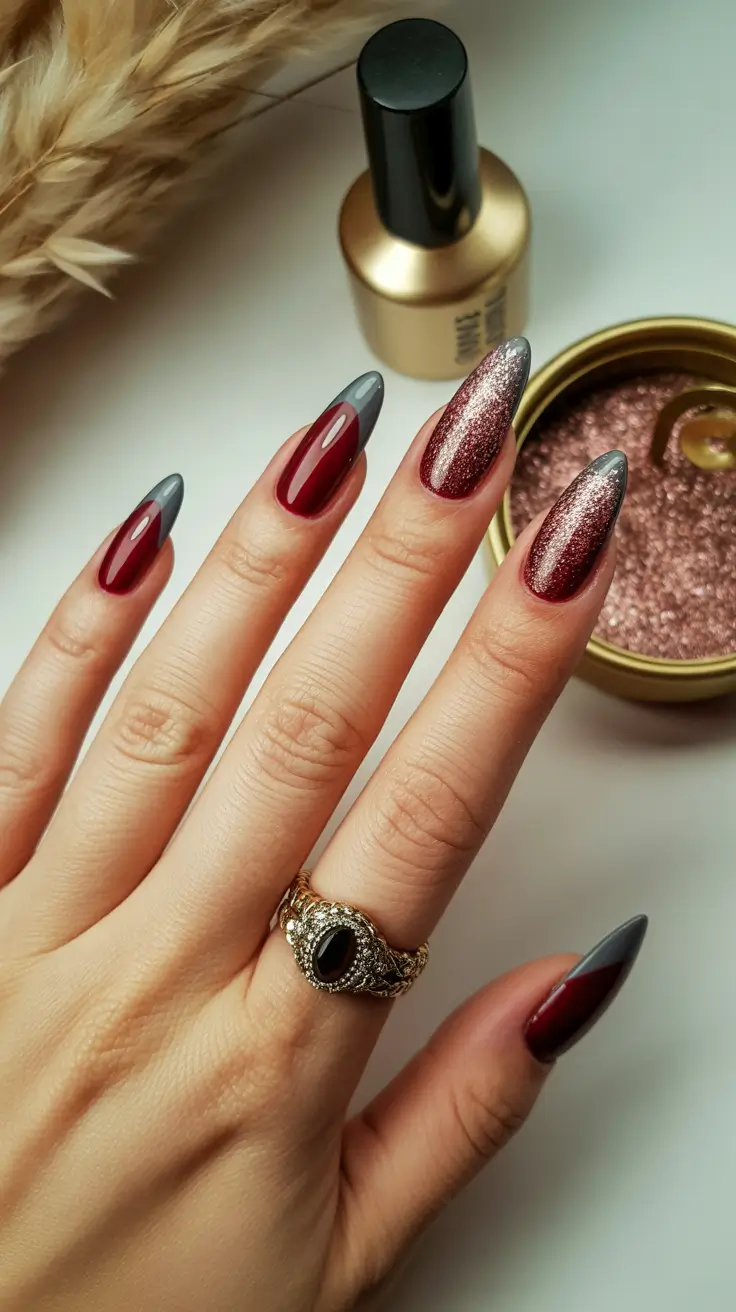 Burgundy Nail Colors for Winter 2025-2026 Garnet Chrome Edge