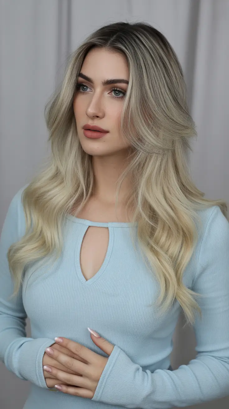 winter hair colors 2025-2026 Frosted Platinum Blend