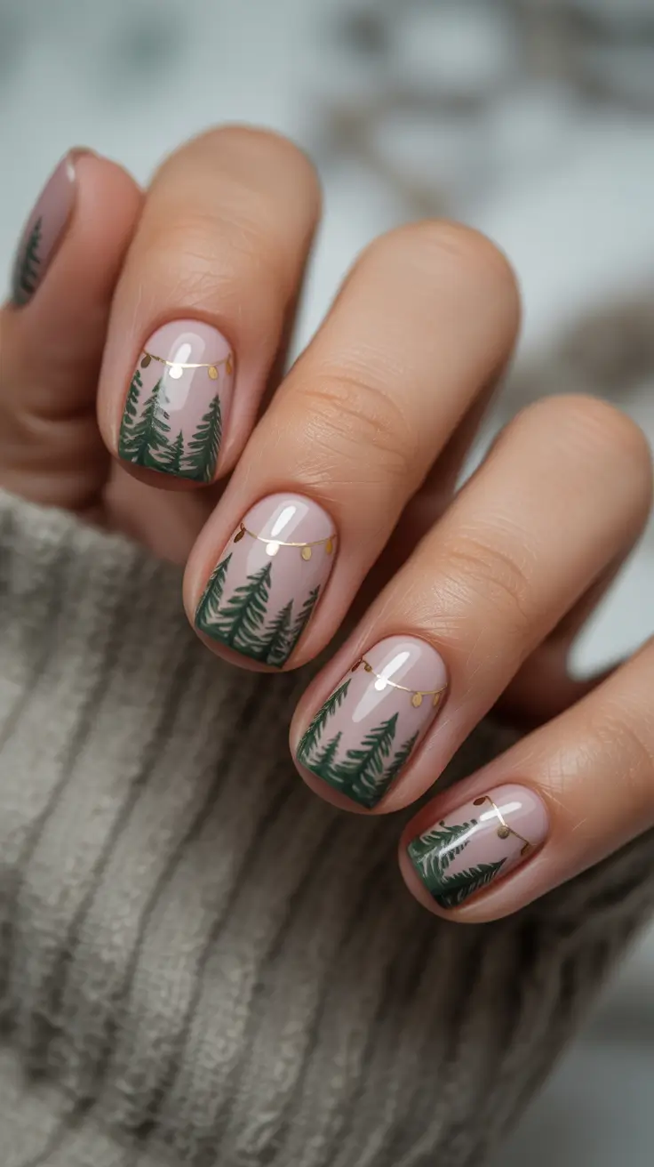chic winter nail ideas 2025-2026 forest whispers