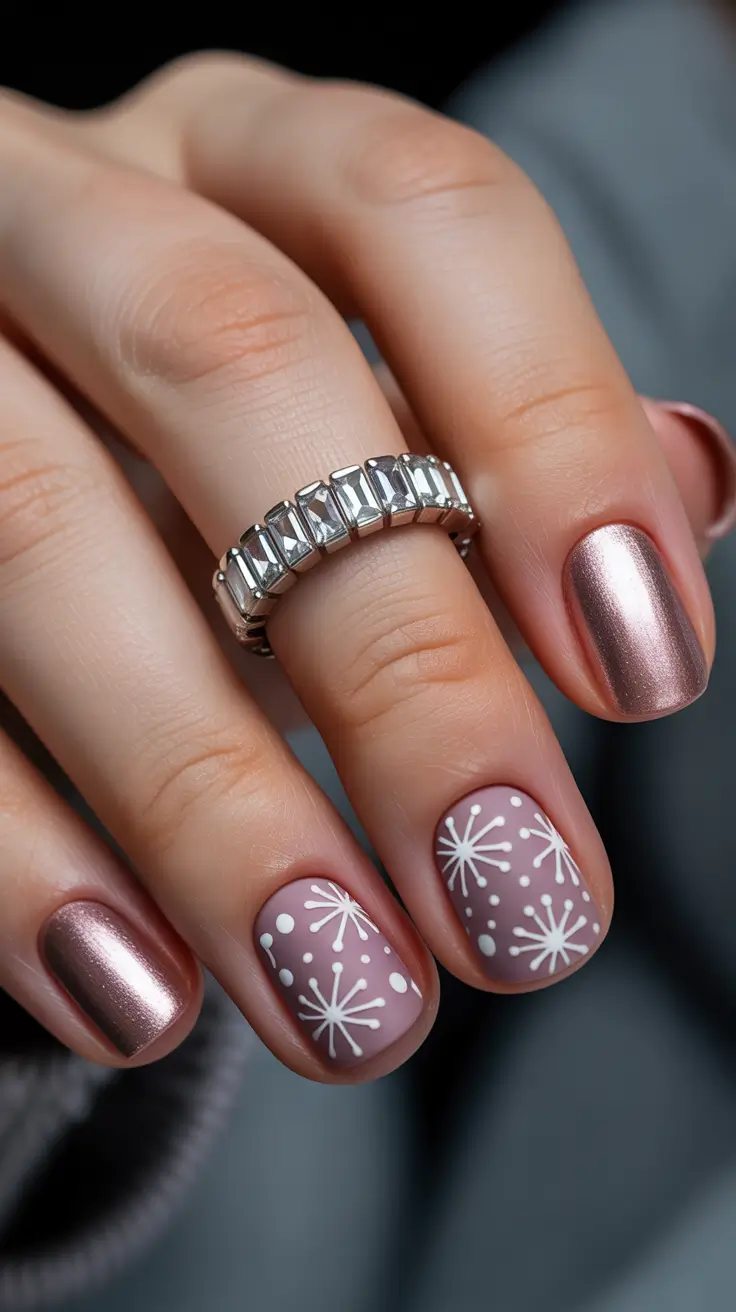 chic winter nail ideas 2025-2026 rose glow