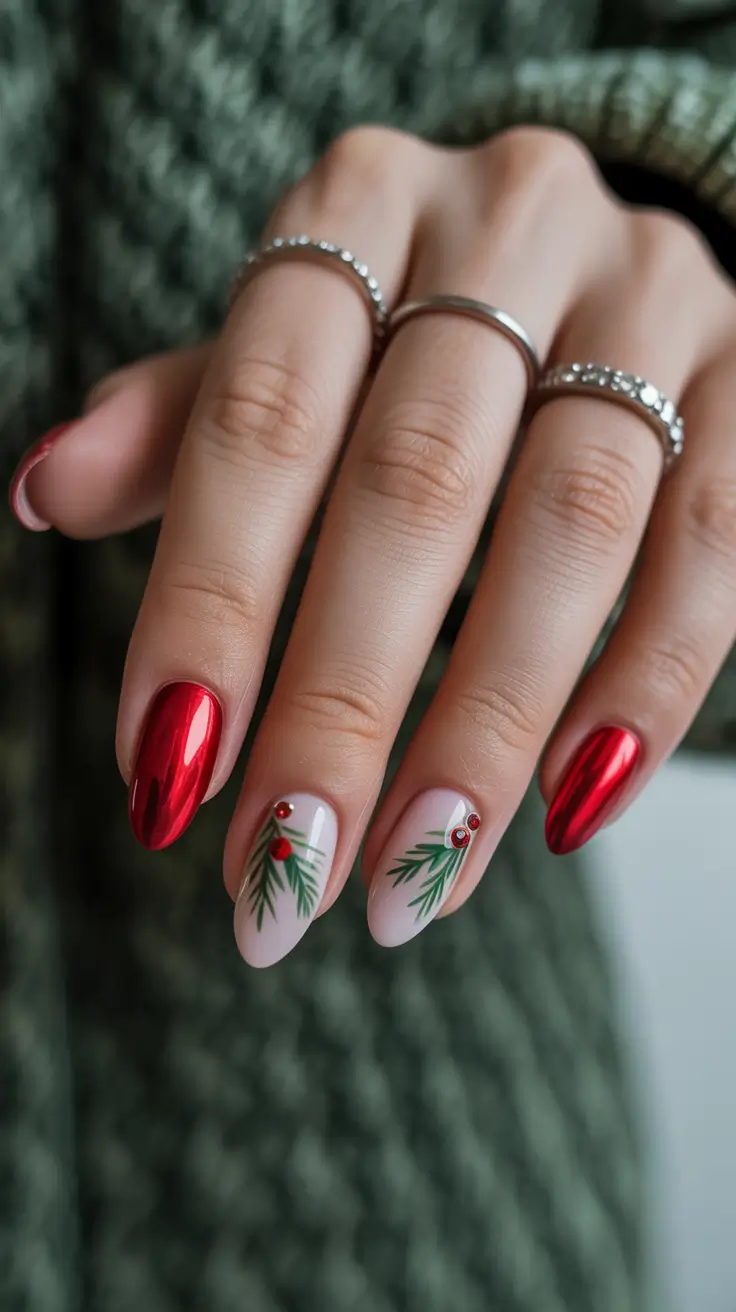 chic winter nail ideas 2025-2026 crimson evergreen