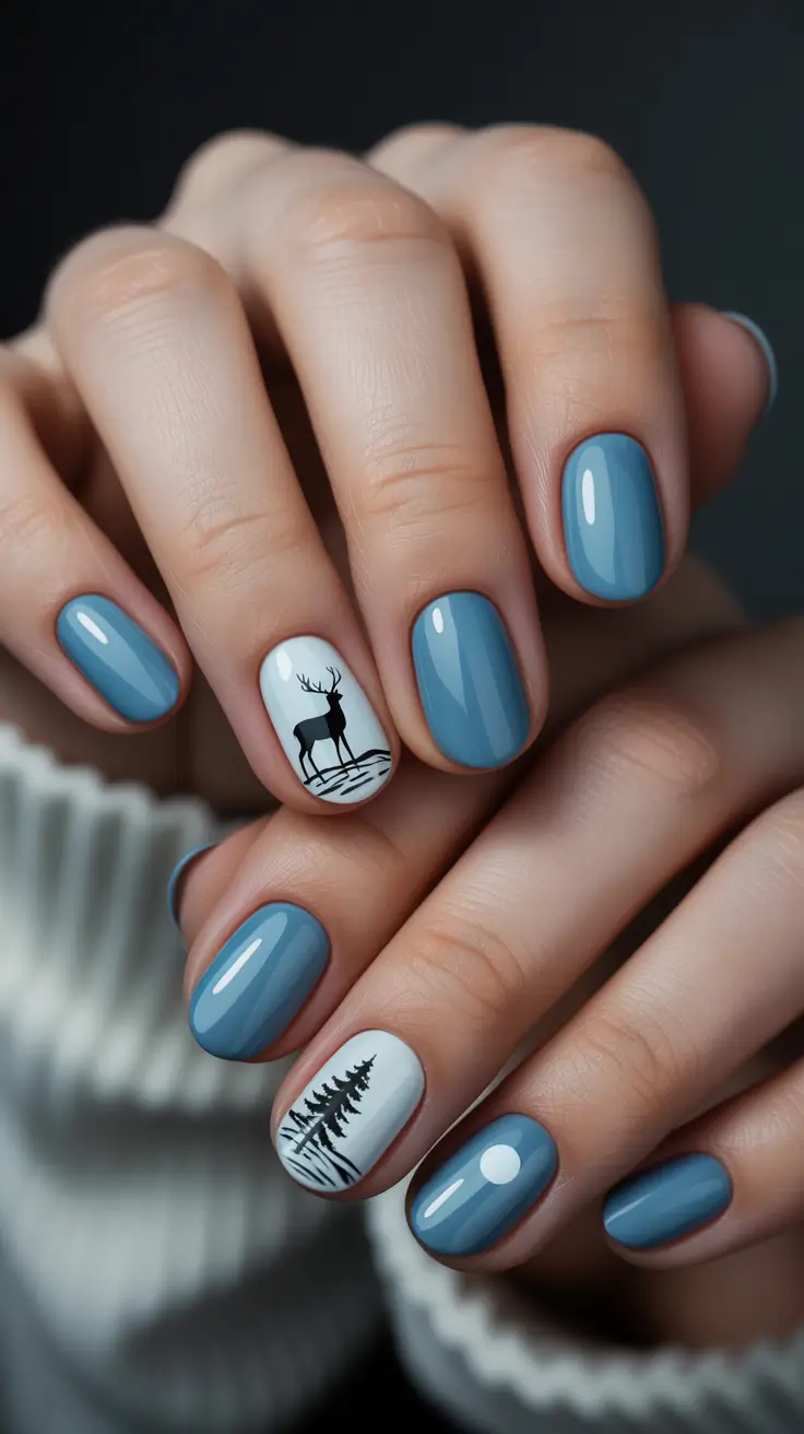 Chic Winter Nail ideas 2025-2026 Nordic Sky Calm
