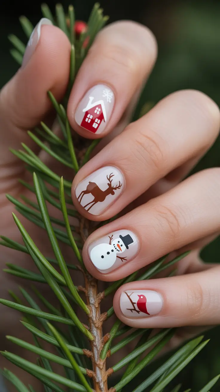Chic Winter Nail ideas 2025-2026 Nordic Holiday Story