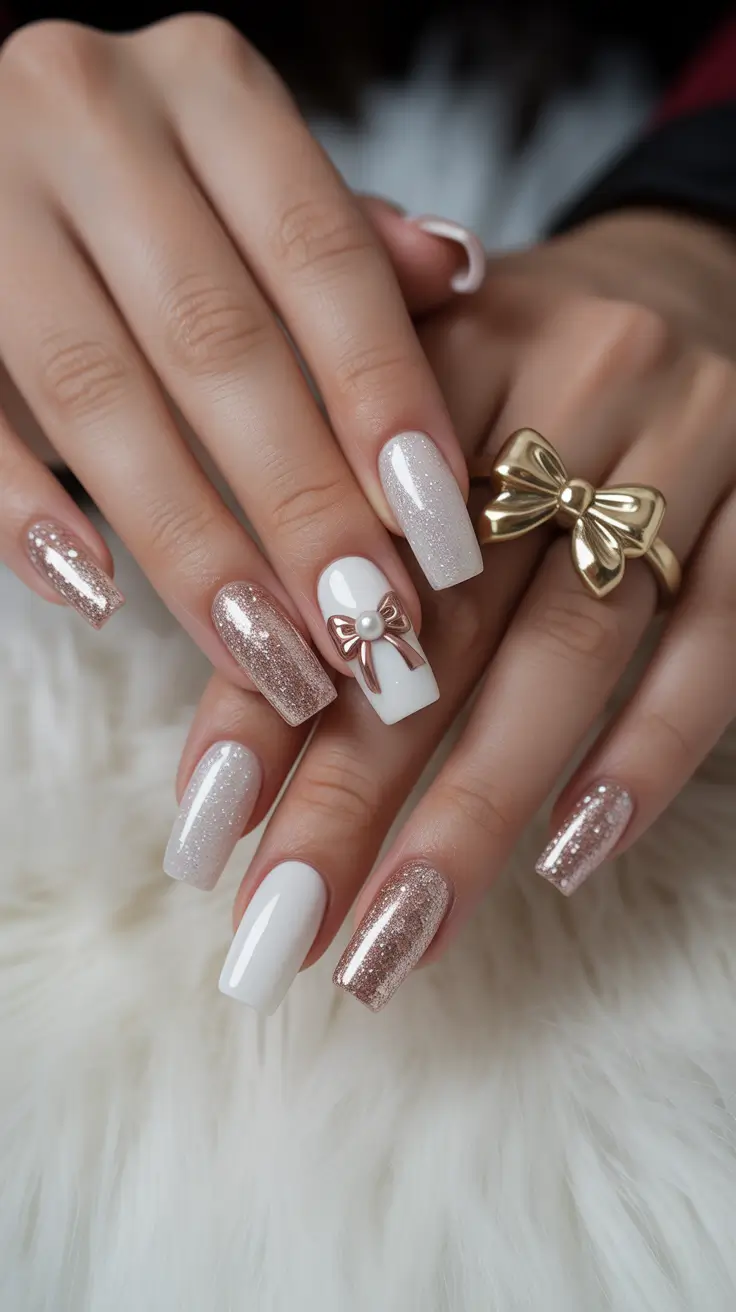 christmas-nail-design-ideas-2025-golden-bow-glam