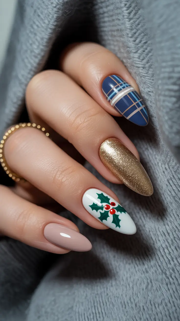christmas-nail-design-ideas-2025-winter-plaid-charm