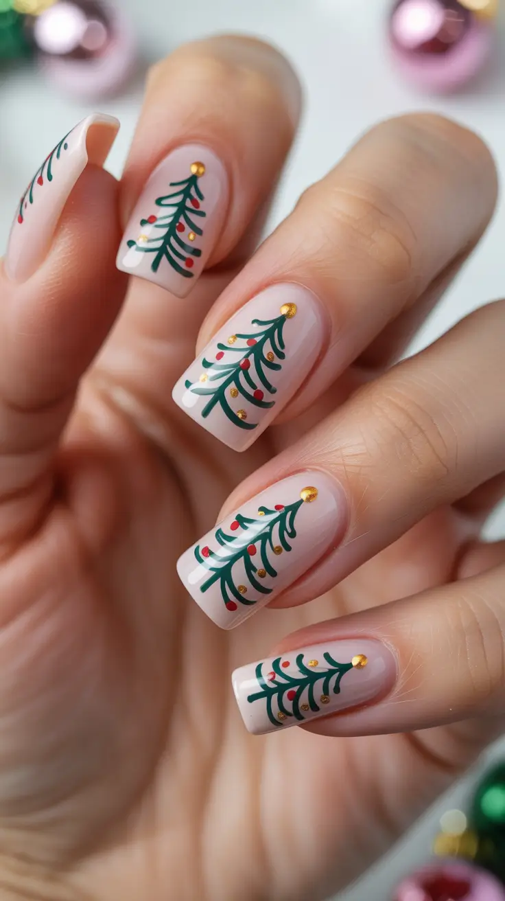 christmas-nail-design-ideas-2025-golden-fir-tips