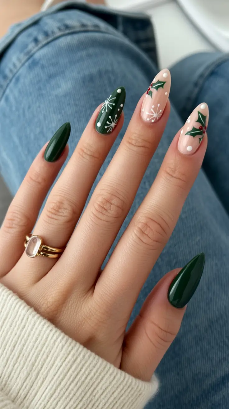 christmas-nail-design-ideas-2025-holly-jolly-green