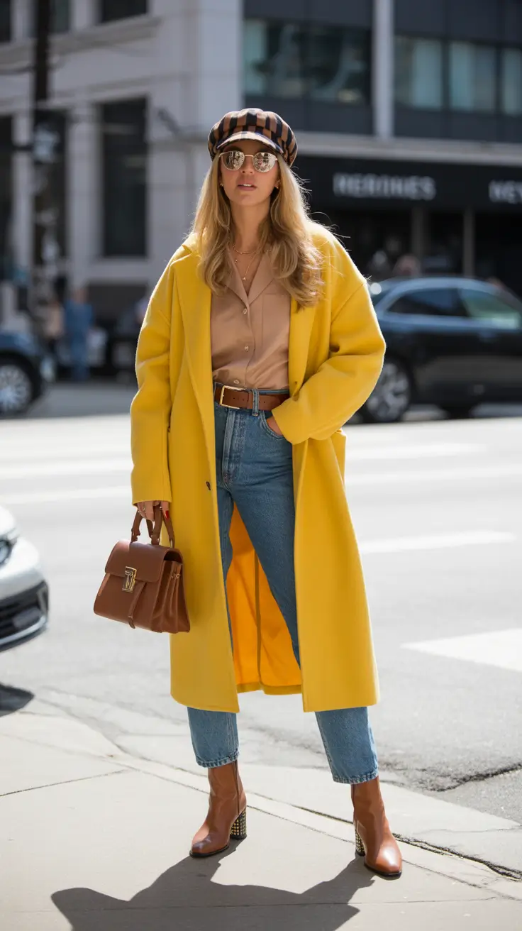 cold weather outfits 2026 Sunny Yellow to Brighten Your Cold Days