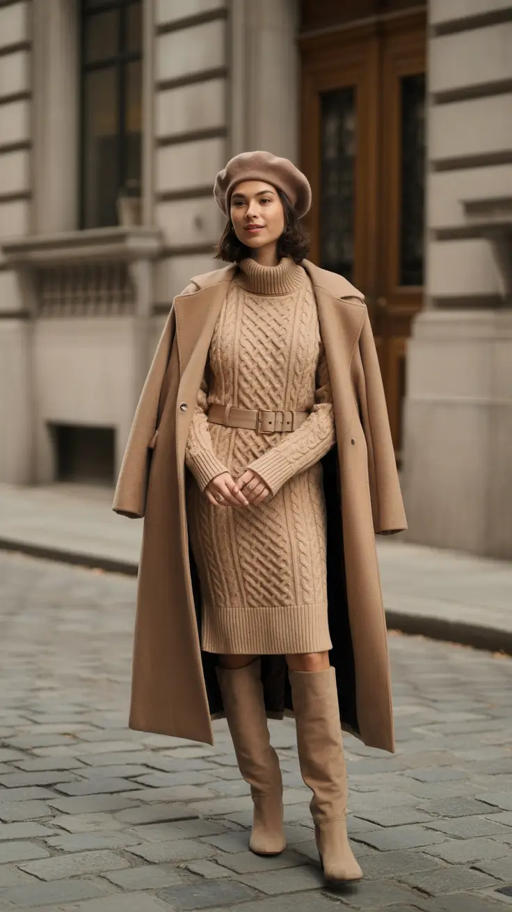 cold weather outfits 2026 Cozy Layers in Beige: The Ultimate Comfort