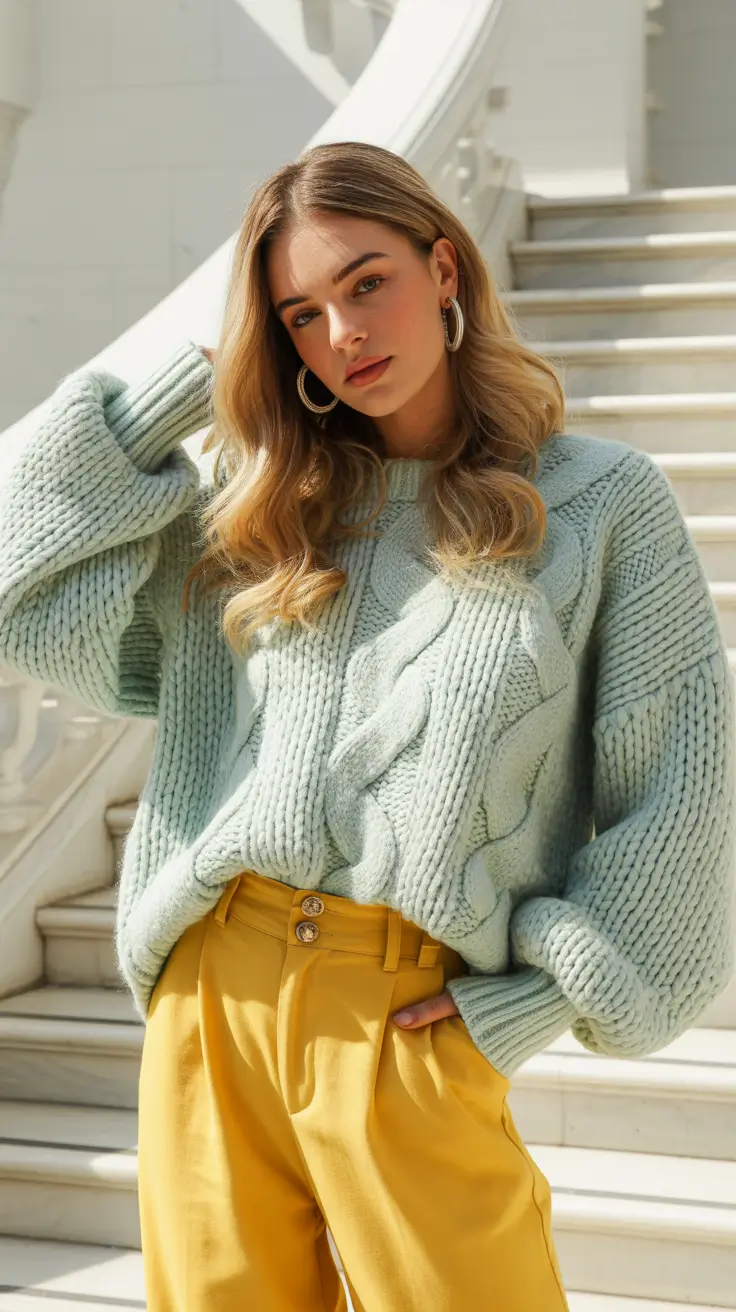 comfy outfits 2026 Pastel Ease Meets Golden Warmth