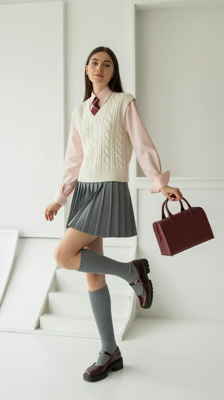 comfy outfits 2026 Academic Chic Reinvented