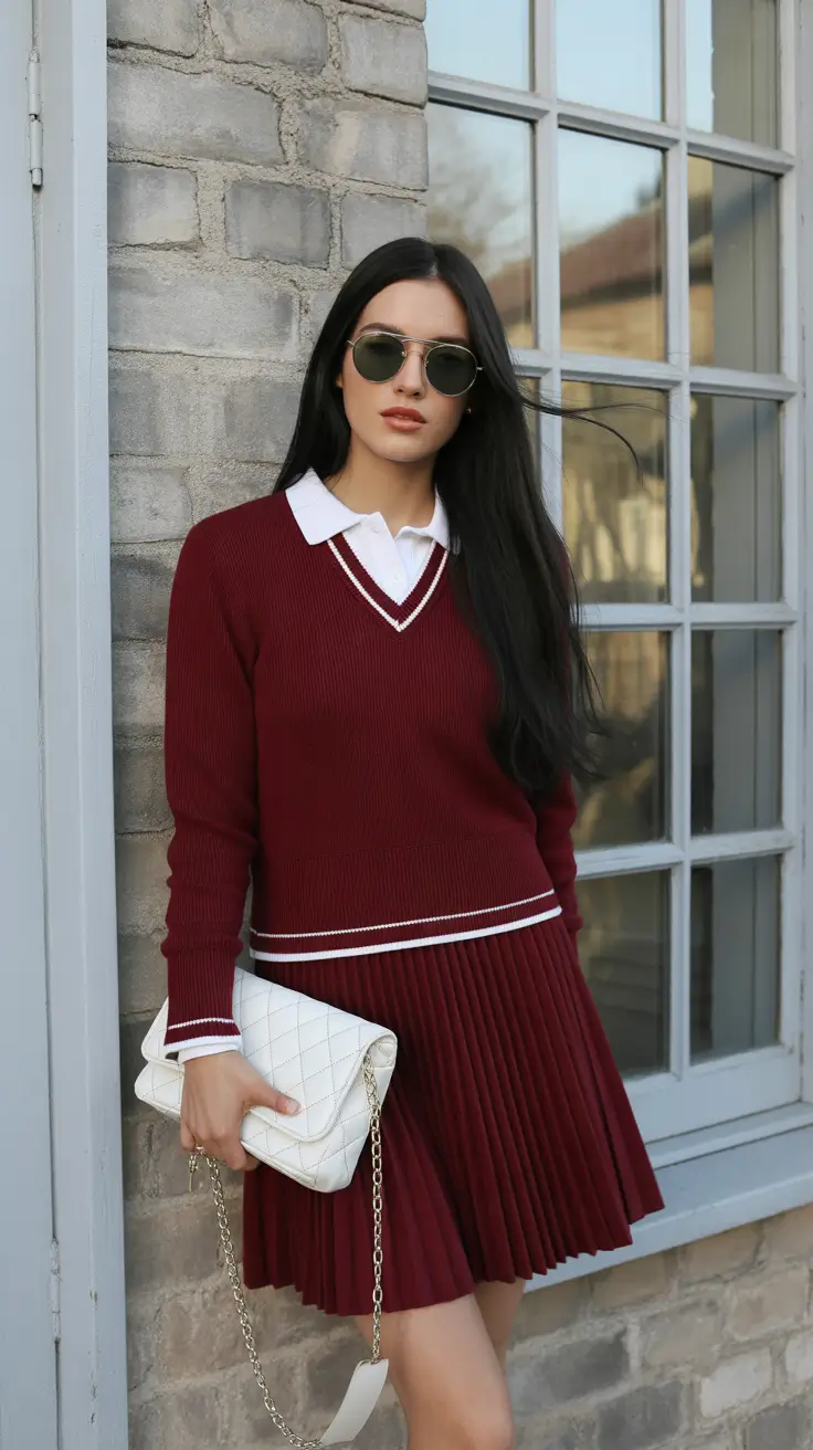 comfy outfits 2026 Collegiate Chic Revival