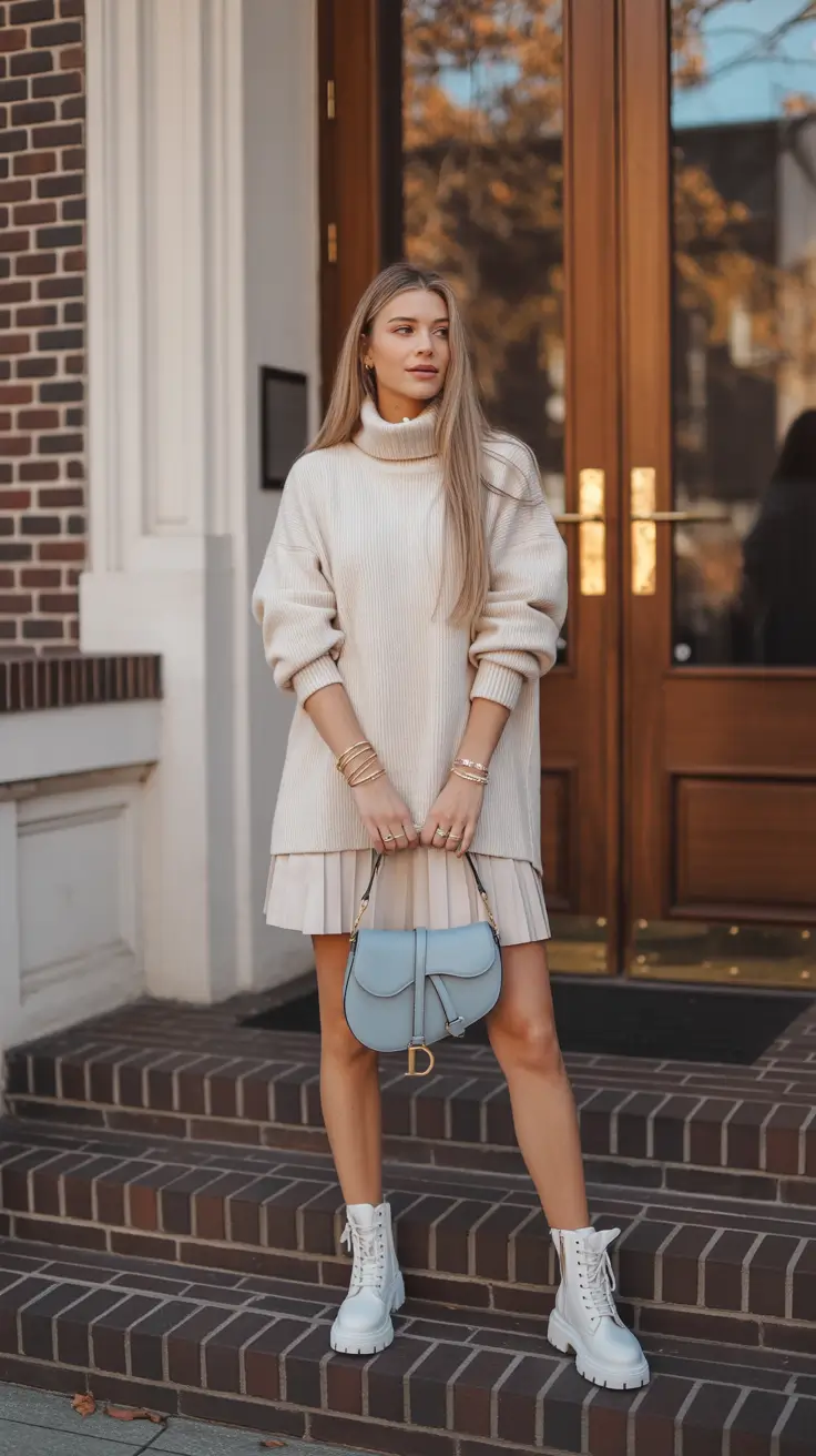 comfy outfits 2026 Layered Softness With a Flirty Edge