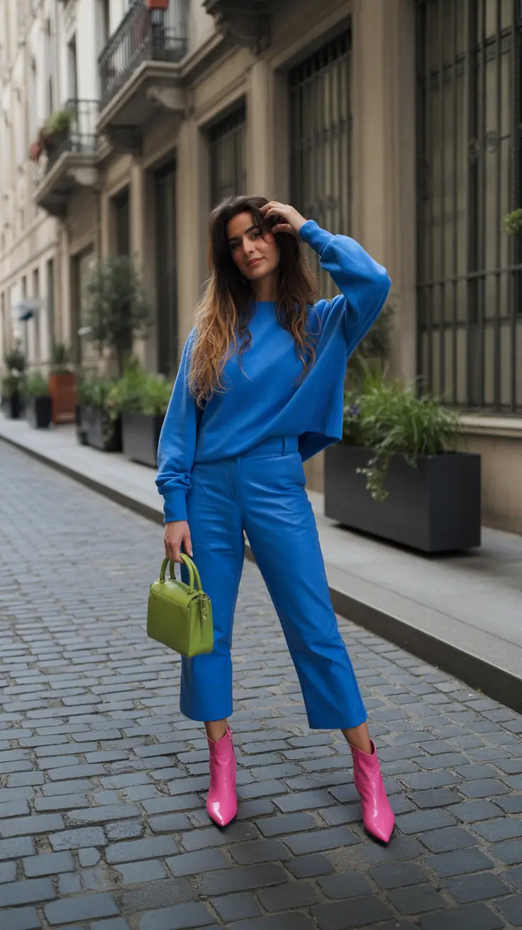 comfy outfits 2026 Color Clash with Confidence