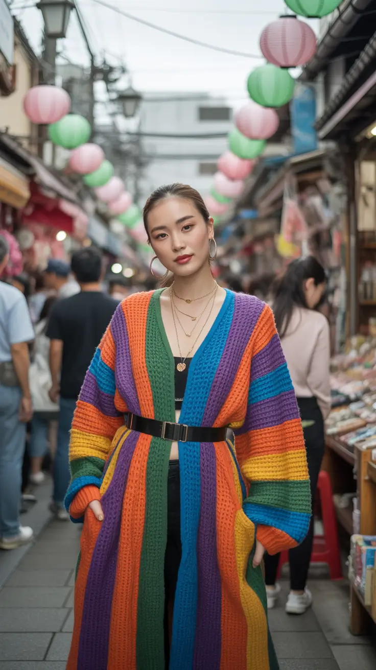 comfy winter outfits 2025-2026 Rainbow Energy in Streetwear Layers