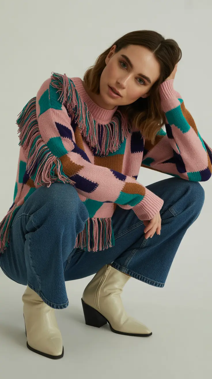 comfy winter outfits 2025-2026 Playful Fringe and Retro Spirit