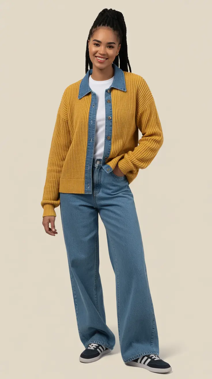 comfy winter outfits 2025-2026 Retro Cool With Everyday Denim