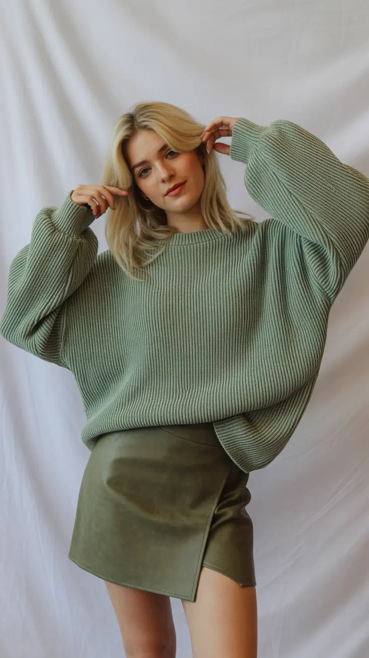comfy winter outfits 2025-2026 Soft Greens and Minimal Ease
