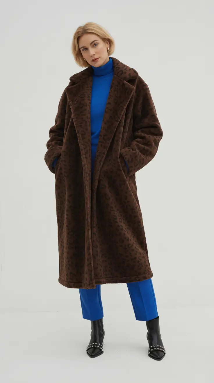 comfy winter outfits 2025-2026 Bold Prints Meet Electric Blue