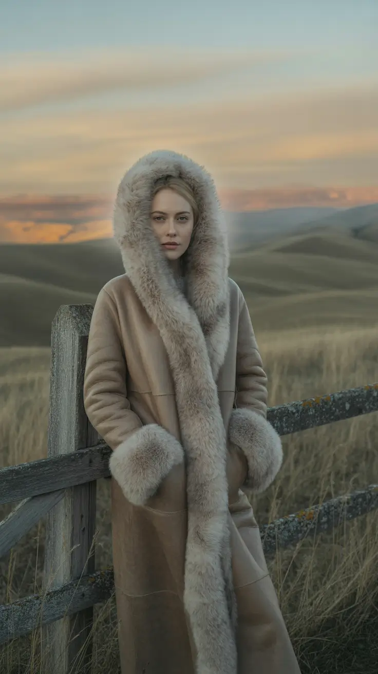comfy winter outfits 2025-2026 Wrapped in Shearling Drama