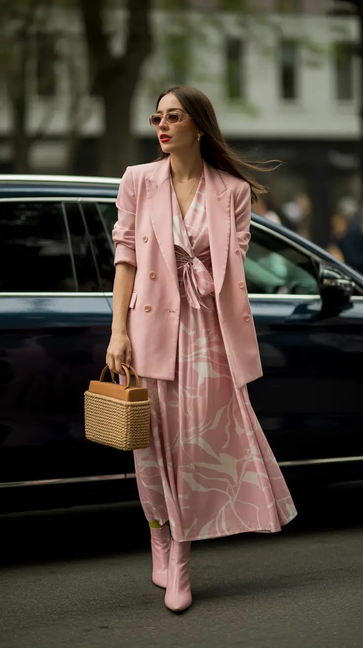 cute outfits 2026 Blush Pink & Power Blazer: Effortlessly Classy