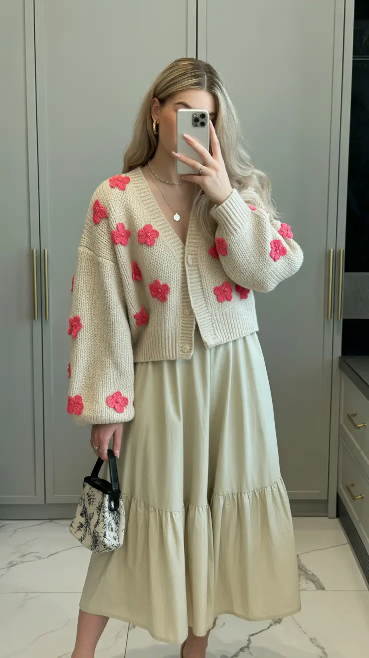 cozy winter outfits 2025-2026 Playful Knits & Feminine Flair